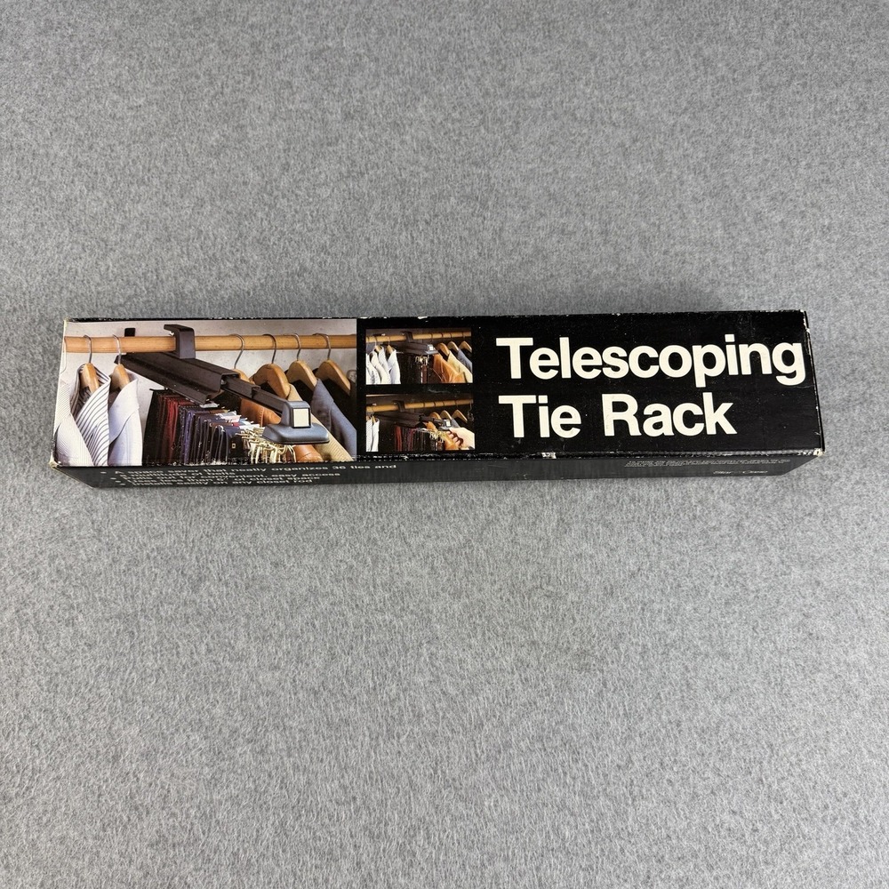 Vintage Star Case Telescoping Tie Rack Closet Organizer w/ Box 1970s USA - Picture 2 of 4